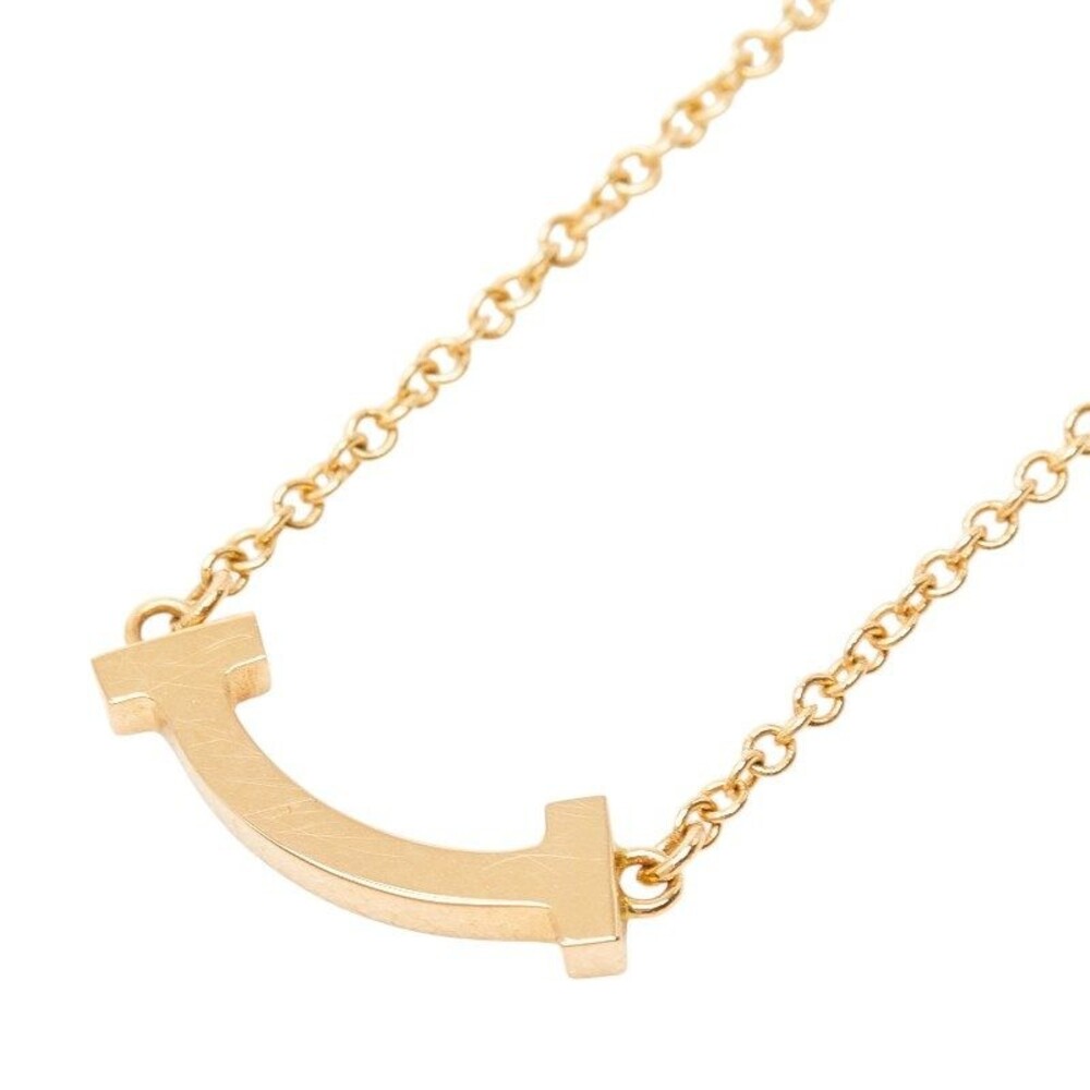 Tiffany & Co. T Smile Mini Pendant Necklace 18K Pink